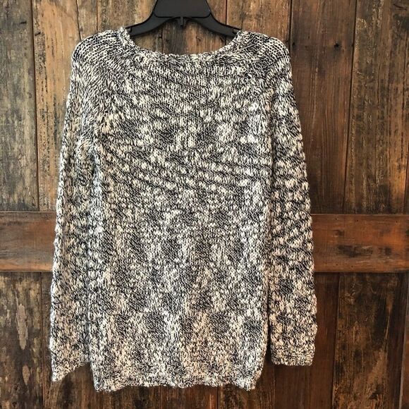 Forever 21 Sz S Black White Chunky Knit Slouchy Relaxed Fit Sweater - Picture 3 of 6